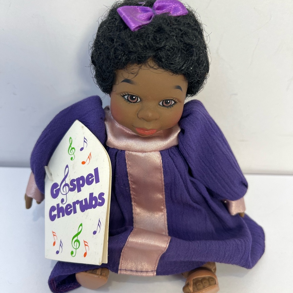 Sandy Dolls Cherub Gospel African American Black Cute Girl Doll Vintage ELAN NOS